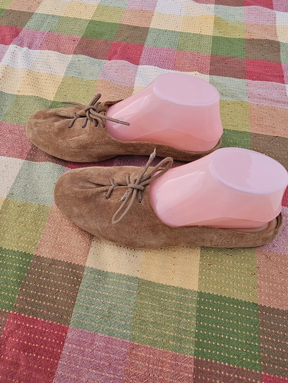 Born Handcrafted Footwear Women's 7.5 Tan Suede Slip On Mule Clogs Comfort Shoes